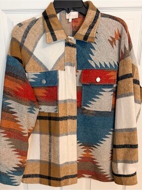 Entro Women’s Multi-Color Patterned Shacket